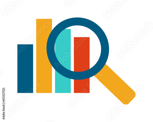 data graph search icon vector illustration