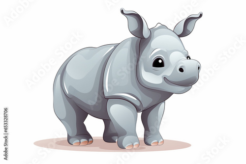 vector design  cute animal character of a rhino