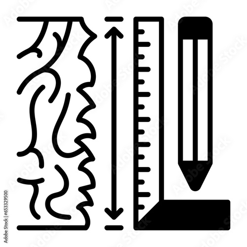 Timber Wooden Slab, Right Angled Scale and Marker Pencil concept vector color icon design, Handyman Services symbol, House Repairing sign, Civil Engineering and Building Contractor stock illustration