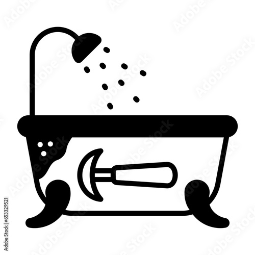 Home Washroom Fixer vector icon design, Handyman Services symbol, House Repairing sign, Civil Engineering and Building Contractor stock illustration, plumbing works in construction concept