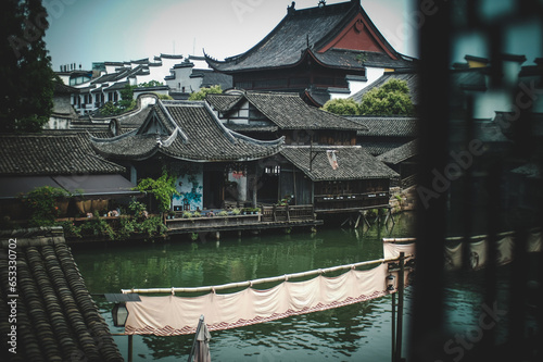 chinese temple at sunset