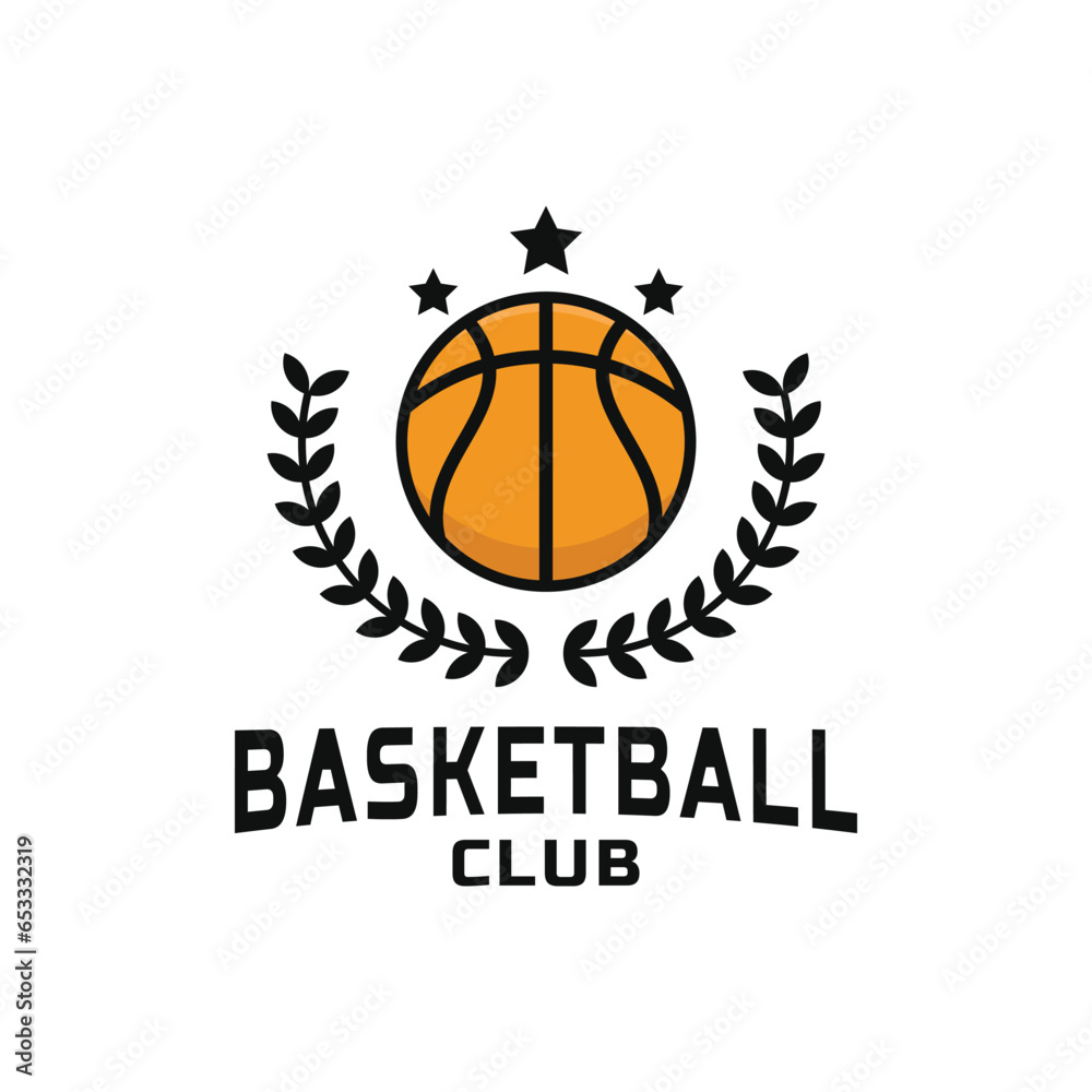 Basketball club logo design template with for sport team basketball