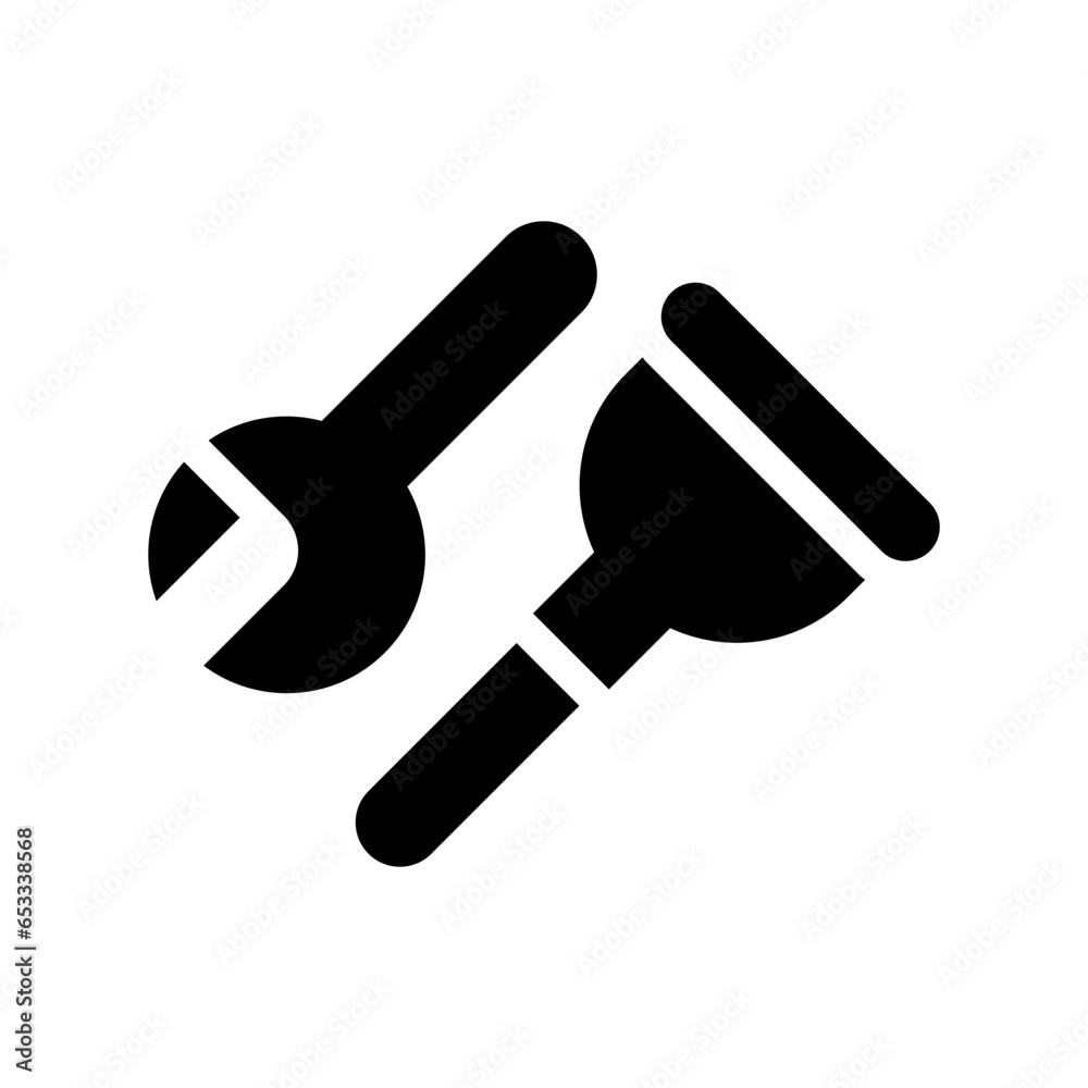plumber tools glyph icon illustration vector graphic. Simple element illustration vector graphic, suitable for app, websites, and presentations isolated on white background plumber tools glyph icon illustration vector graphic. Simple element illustration vector graphic, suitable for app, websites, and presentations isolated on white background