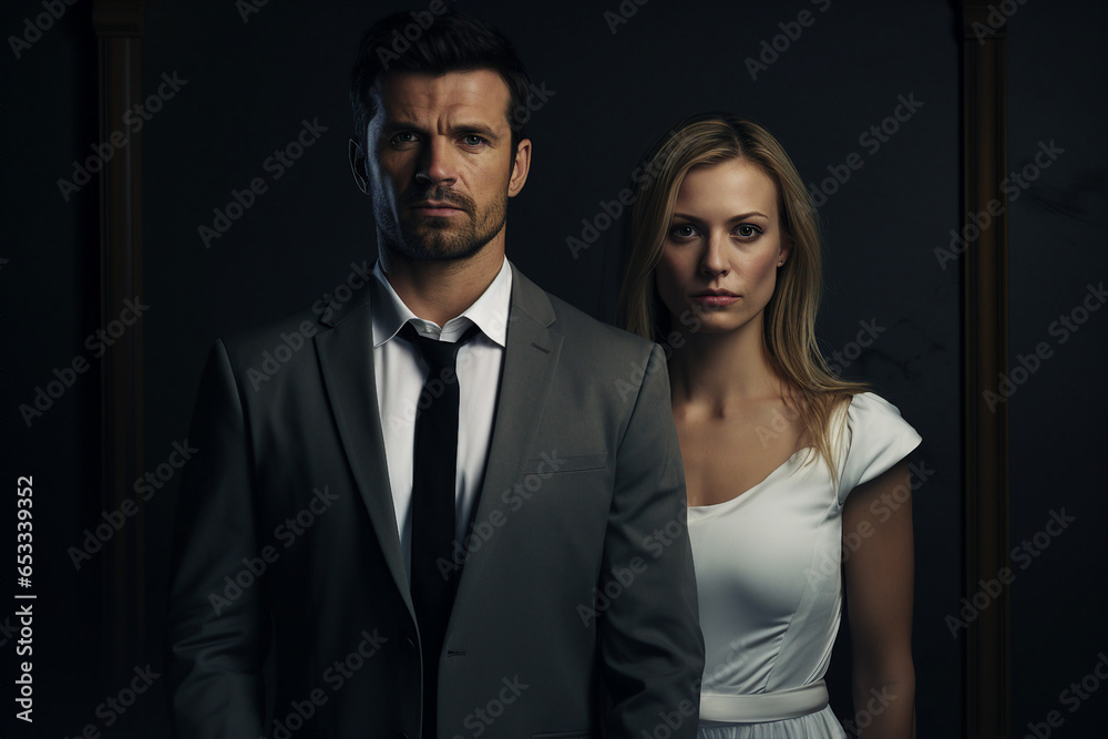Generative AI portrait picture of angry furious couple furious face expression Generative AI portrait picture of angry furious couple furious face expression