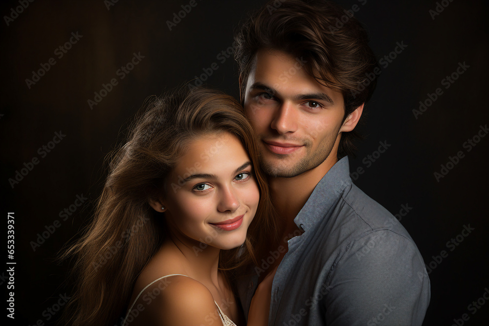 Generative AI photo picture photo of a beautiful positive married people wife and husband outdoors Generative AI photo picture photo of a beautiful positive married people wife and husband outdoors