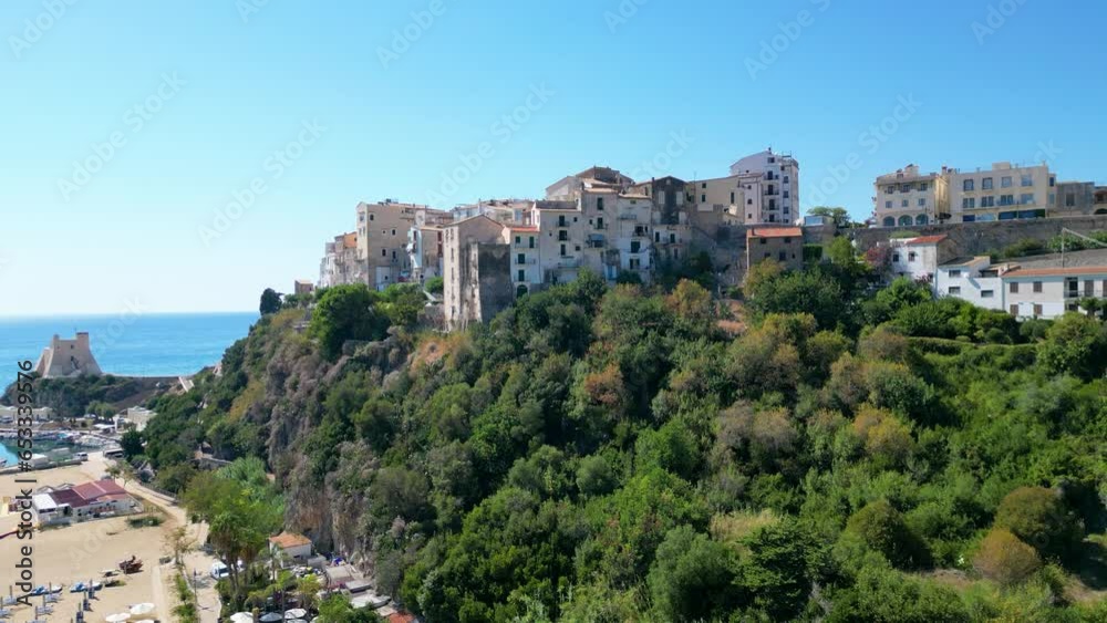 Sperlonga houses and Torre Truglia tower in Italy Sperlonga houses and Torre Truglia tower in Italy