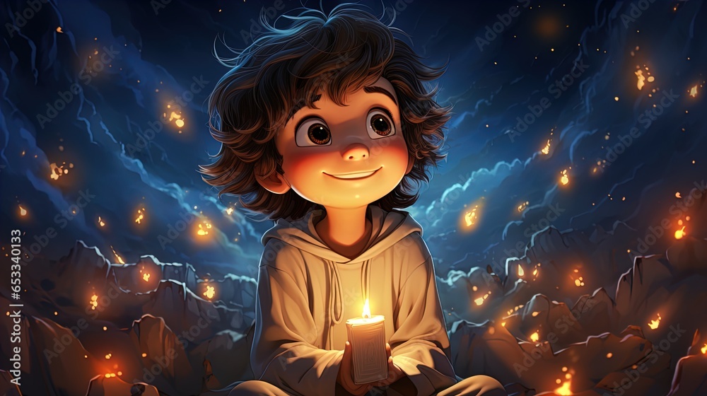The Christ Child looks down from heaven to earth. Angels sitting on the clouds The Christ Child looks down from heaven to earth. Angels sitting on the clouds