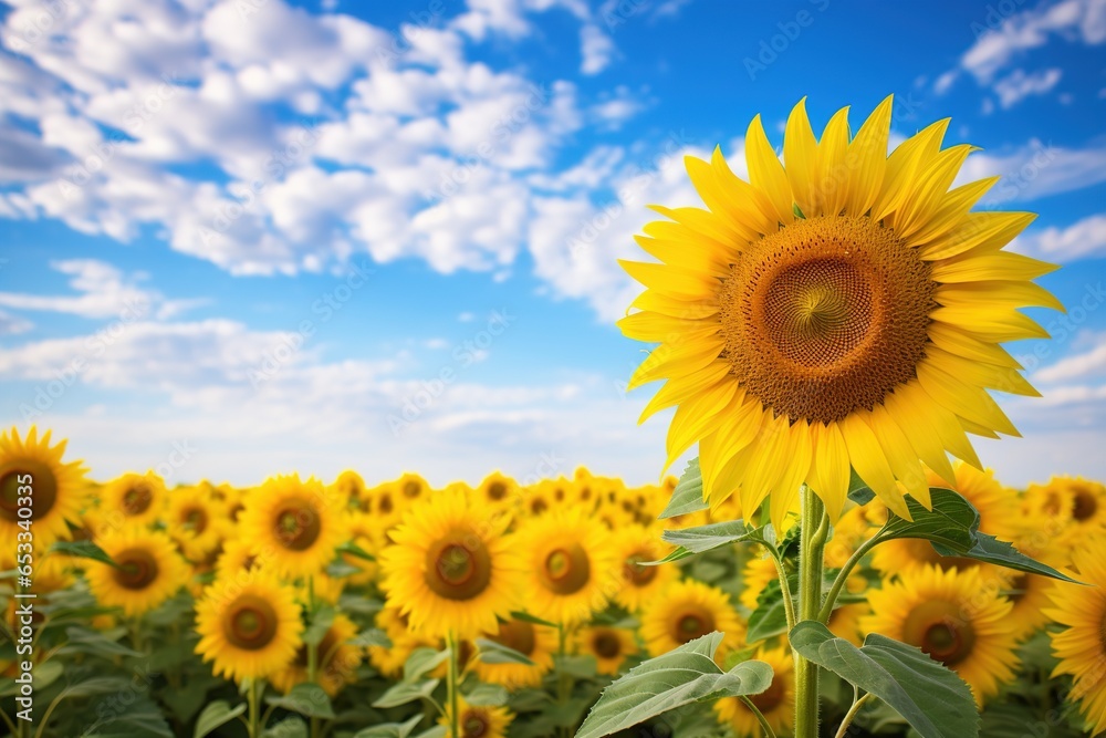 sunflower field in the summer