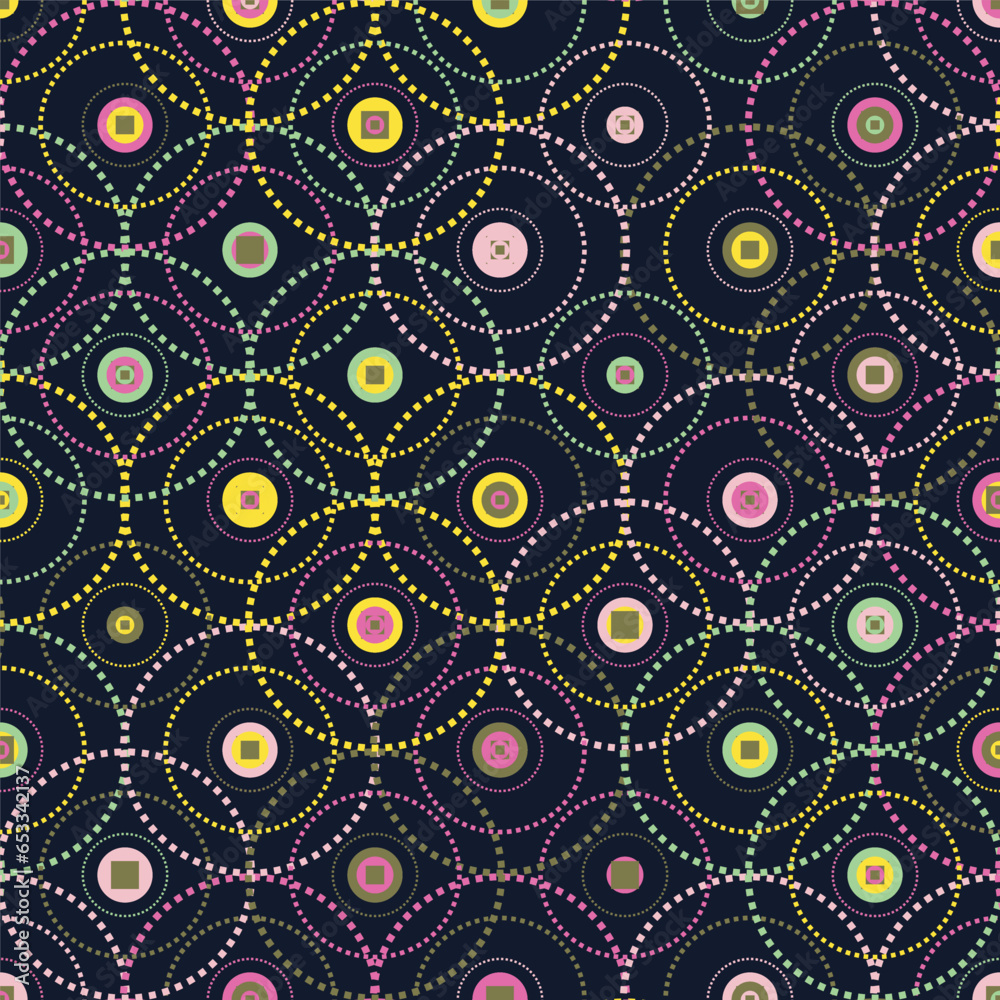Colorful Abstract Random Circles Texture, Background Pattern