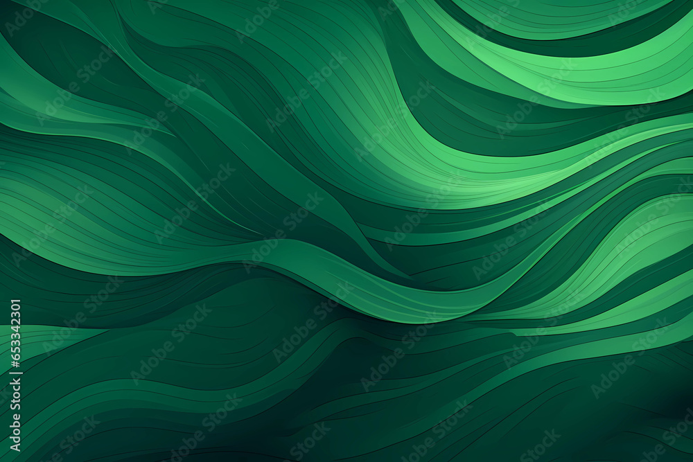 green abstract background in different shades of green with fine wavy lines. Dark green and light green. Color gradient. AI Generated. green abstract background in different shades of green with fine wavy lines. Dark green and light green. Color gradient. AI Generated.