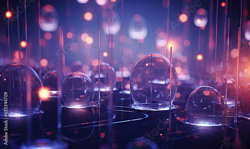 Captivating digital art of illuminated glass spheres.