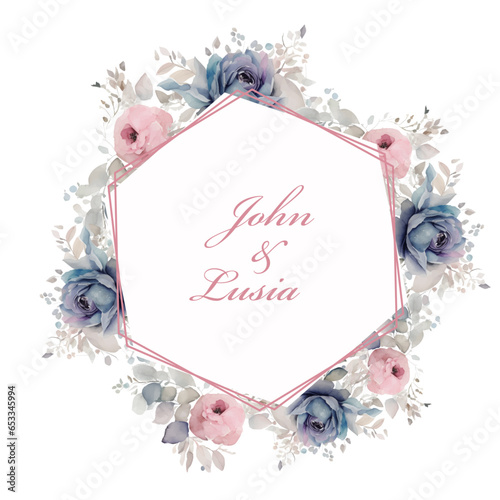 Wedding invitation Floral background watercolor