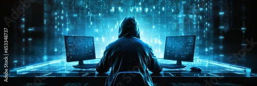 hacker - visualization of cyber attacks, cyber crime and virus alert