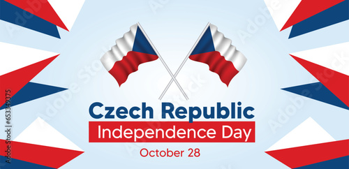 Czech Republic Independence Day 28 October vector poster waving flag