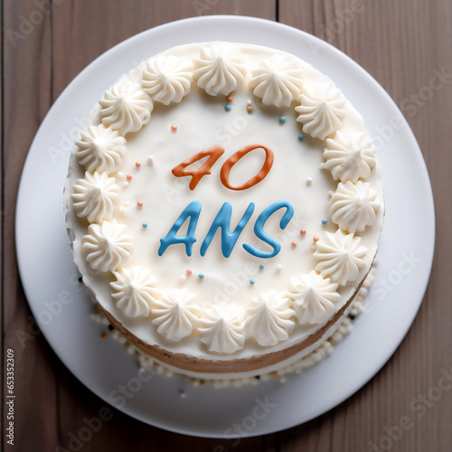 40 ans gateau blanc