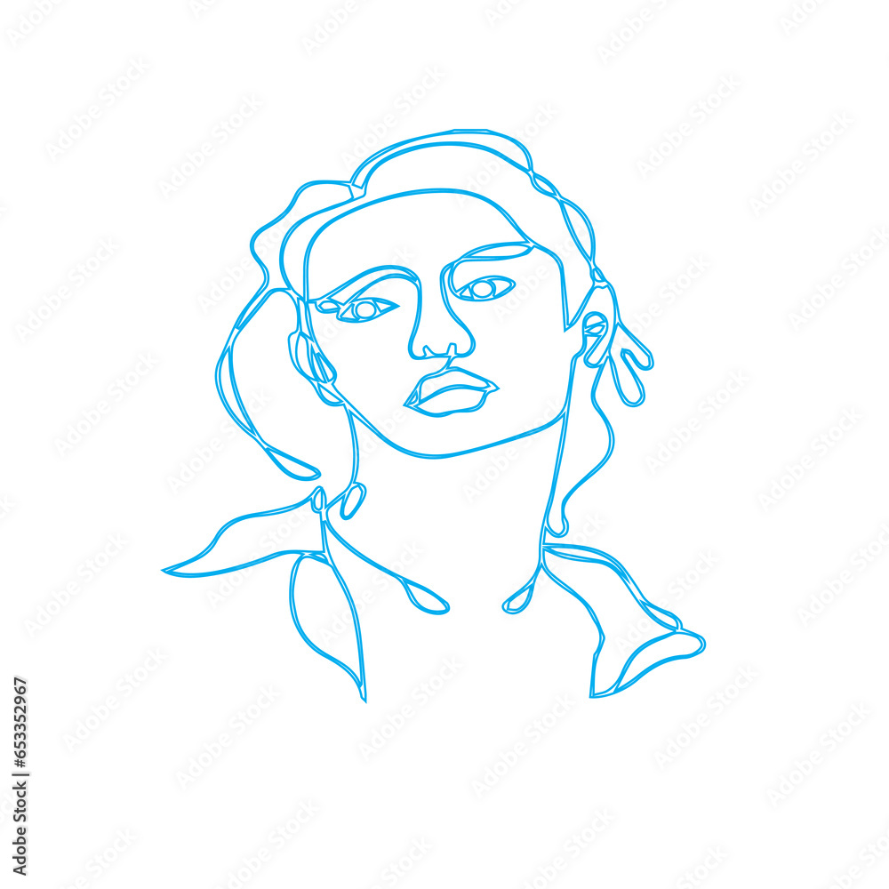 girl face abstract continuous line. beautiful girl outline image in vector illustration on isolated background. girl face abstract continuous line. beautiful girl outline image in vector illustration on isolated background.