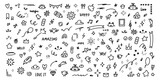 Big set of cute hand drawn doodles. Vector scribbles on white background