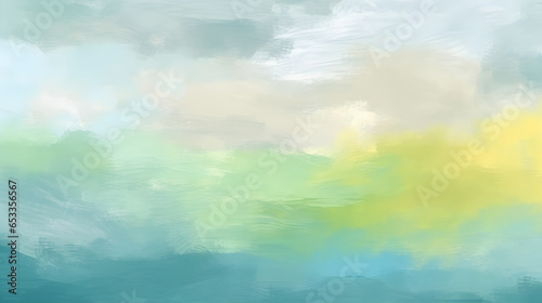 Minimalist Textile Sky: Yellow, Blue, and Green - A