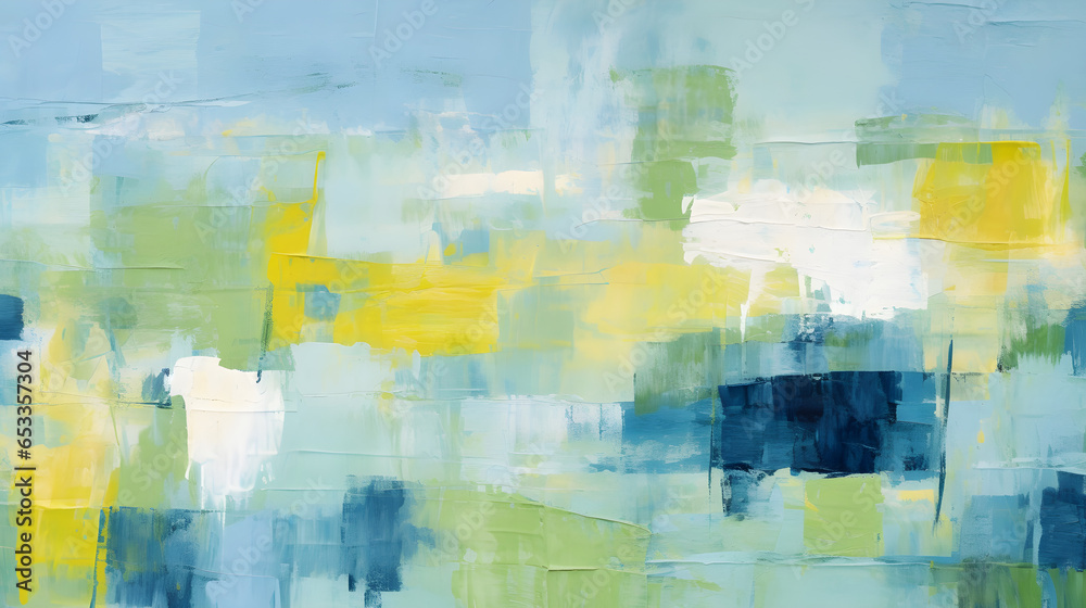 Minimalist Textile Sky: Yellow, Blue, and Green - C