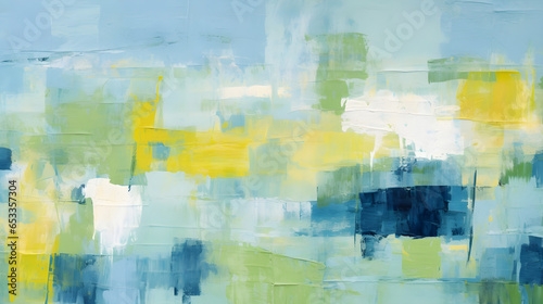 Minimalist Textile Sky: Yellow, Blue, and Green - C © Wakakel