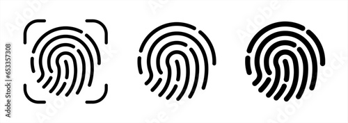Set fingerprint scanning icon sign – stock Fingerprint scanning icon sign – vector illustration.