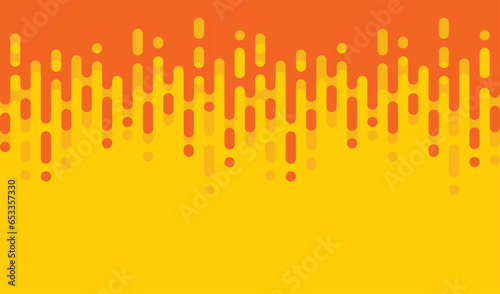 Abstract pattern yellow orange Rounded Lines Halftone Transition. on yellow background , vertical rounded stripes.