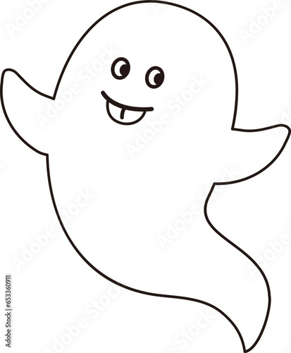 Cute halloween ghost outline