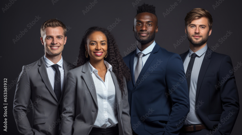 Portrait of a group of multiethnic business people standing together Portrait of a group of multiethnic business people standing together