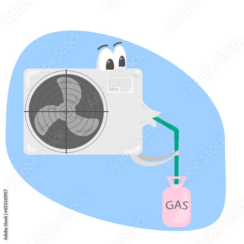 refilling the air conditioner with freon
