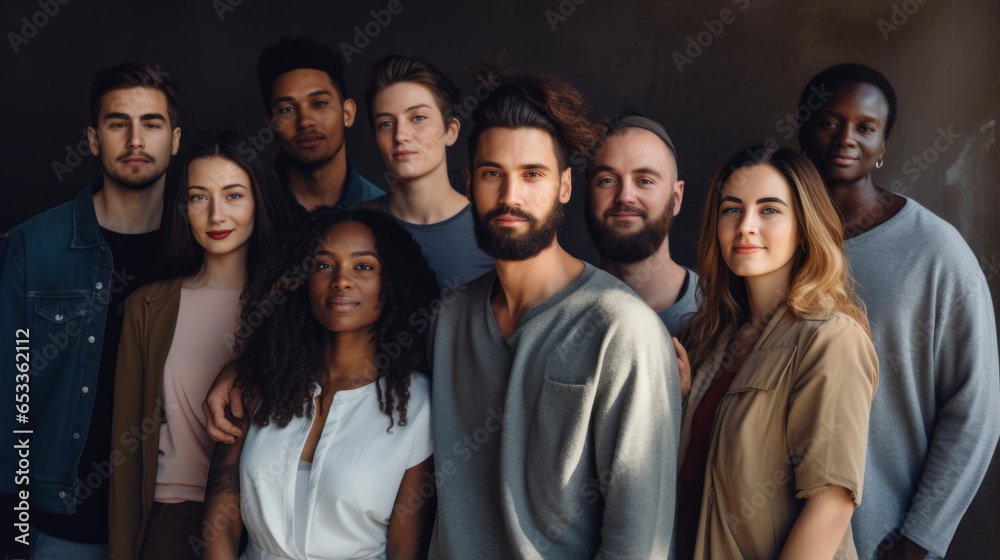 Portrait of a group of multiethnic people standing together. Portrait of a group of multiethnic people standing together.