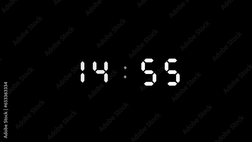 15 minute countdown timer animation, 4k UHD animation, digital clock timer animation