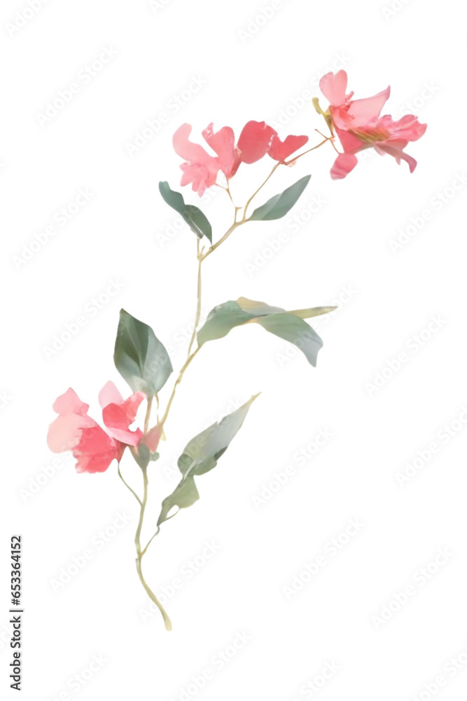 Fototapeta premium pink flowers isolated, generative ai, flowers isolated on white