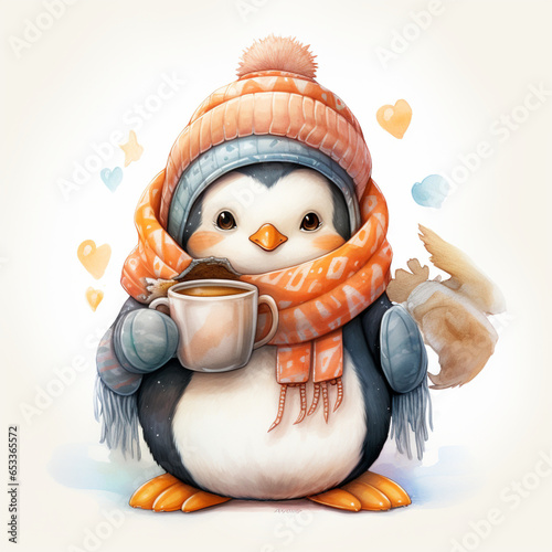 snowman on white penguin