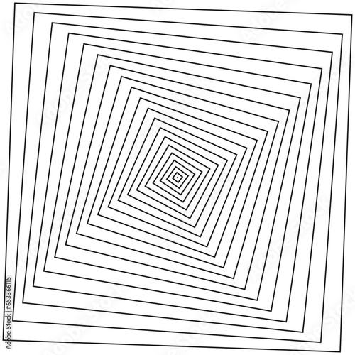 Rotating Concentric Shapes, Optical Illusion Abstract Pattern Vector Background