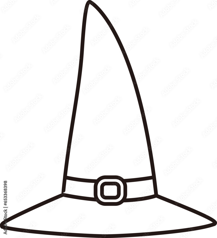 Halloween witch hat outline