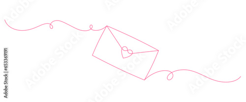 Envelope love line art style. Married, valentine element vector.