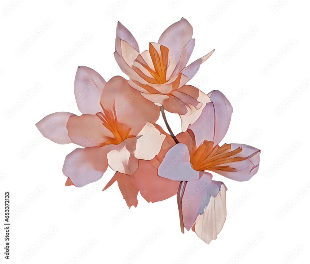 pastel flowers vector, generative ai, flowers isolated on white