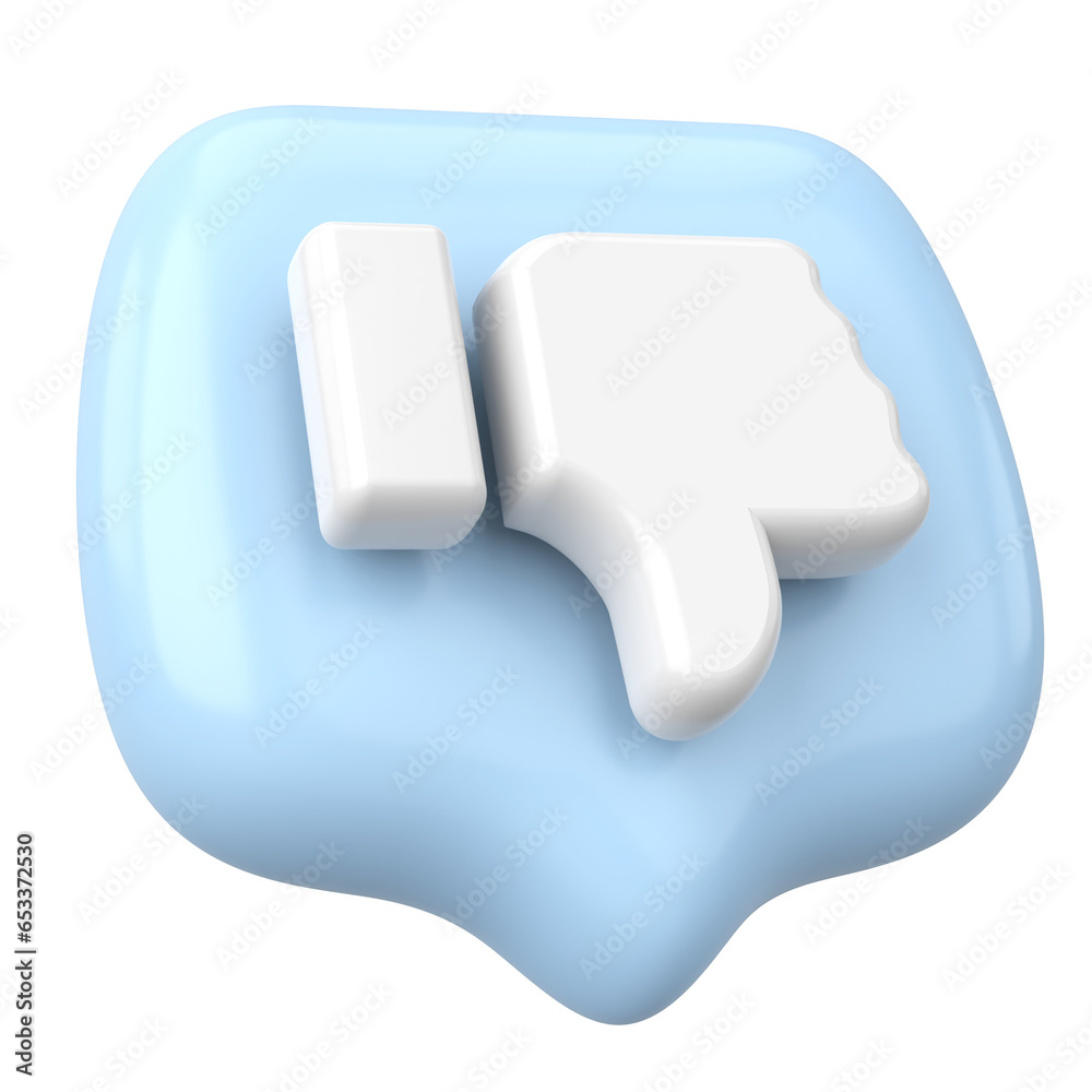 Dislike icon. Dislike button. 3D illustration. Dislike icon. Dislike button. 3D illustration.