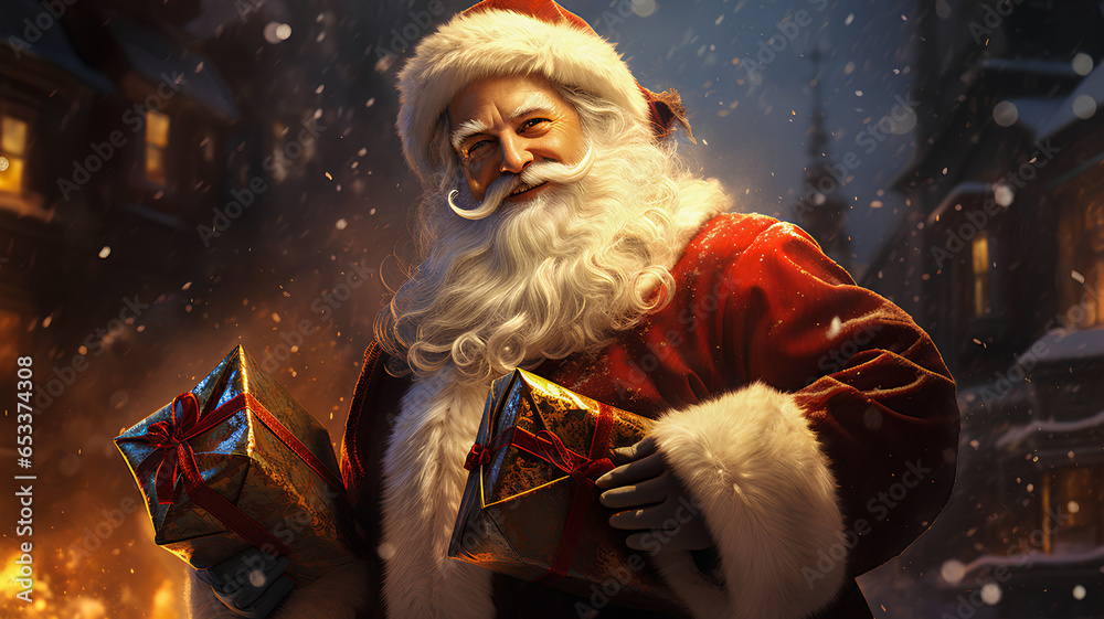 Father Christmas heading out  presents Ai Gen 