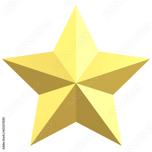 3D Star. Star Shape. 3D illustration.