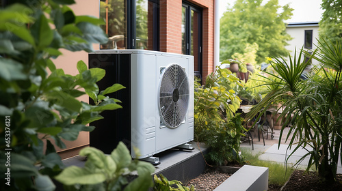 Air Source Heat Pump Installed Residential Building Sustainable future Renewable clean energy Home