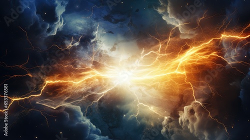 effect lightning collision powerful illustration energy explosion, electric background, power light effect lightning collision powerful photo