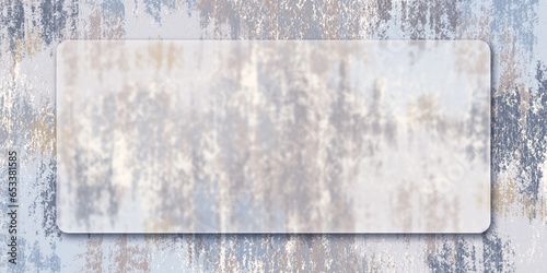 colored background old scuffs chalk texture in the center frosted glass for text, information, photo
