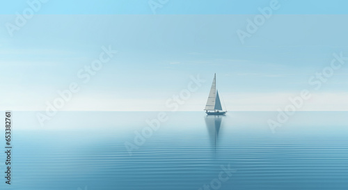 Un velero flotando en medio del océano en un día nublado.
