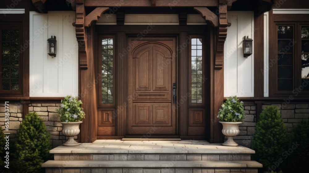 Main entrance wooden door at house. Main entrance wooden door at house.