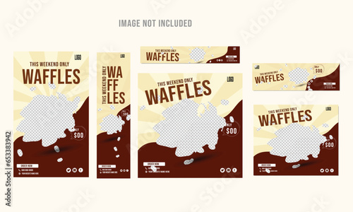 waffles  social media post and story banner promotion vector design 