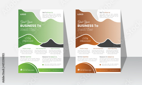 Corporate business flyer template design, Business flyer layout template in A4 size template. annual report, Modern brochure , cover design, Simple minimalist corporate business flyer