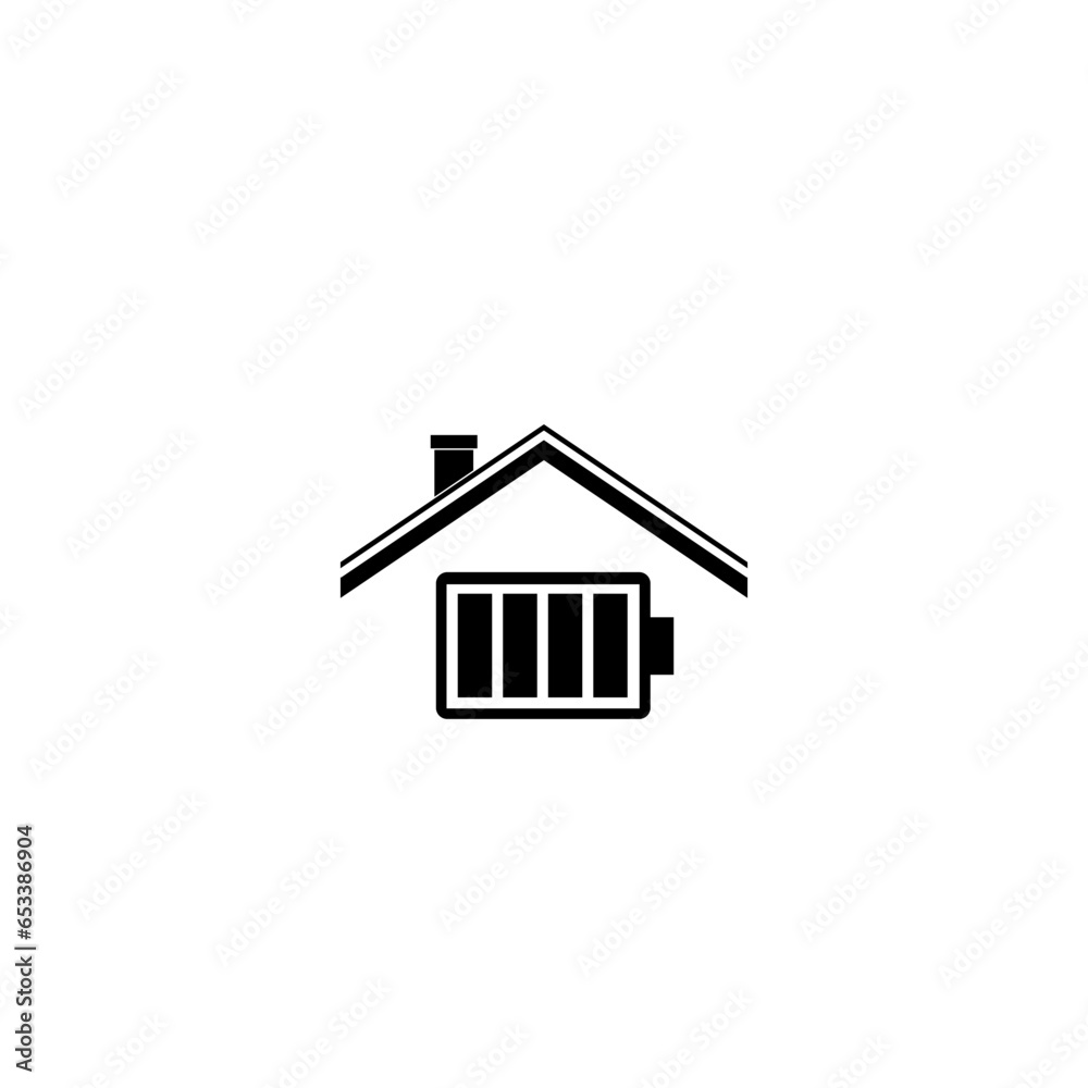 Battery house icon isolated on white background Battery house icon isolated on white background