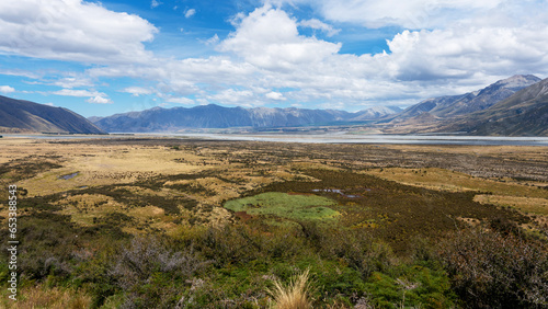 Edoras (Mount Sunday), New Zealand, Lord of the Rings filming location. Top of Edoras