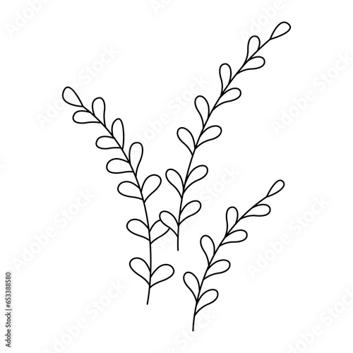 Delicate floral plants  flower stems  branches set. Spring blossomed wildflowers  blooms. Pansy  forget-me-not  spreading bellflower. Flat graphic vector illustrations isolated on white background